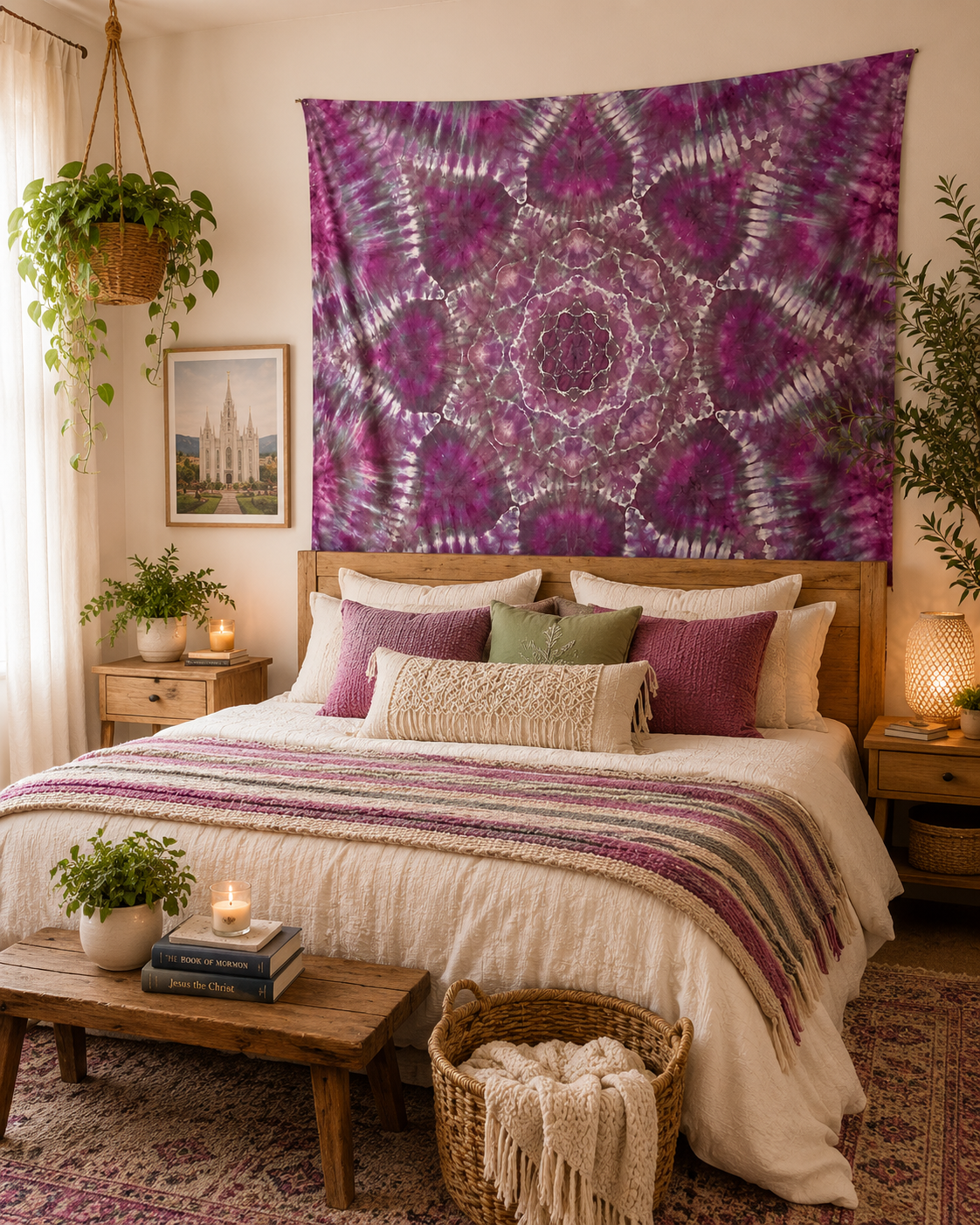 Amethyst Radiance Mandala Tapestry