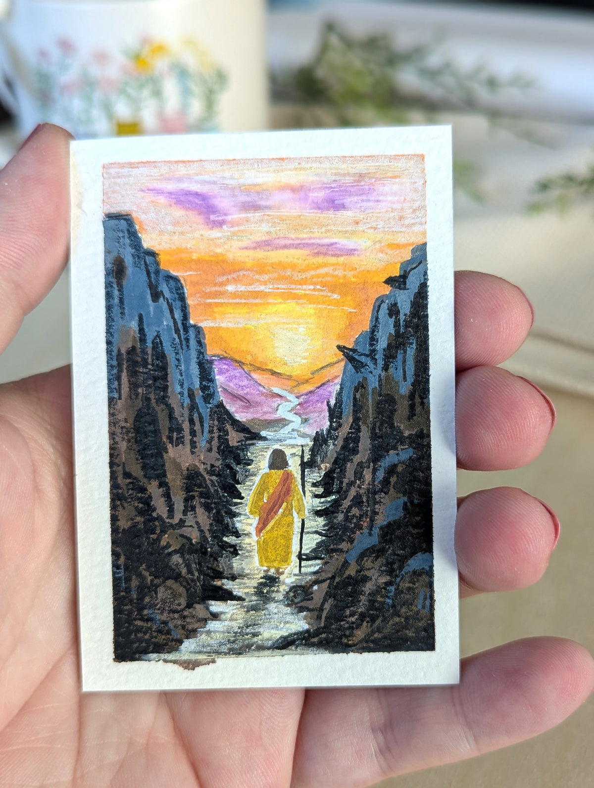 "Shadow of Death" (Psalms 23:4) Individual Art Trading Card