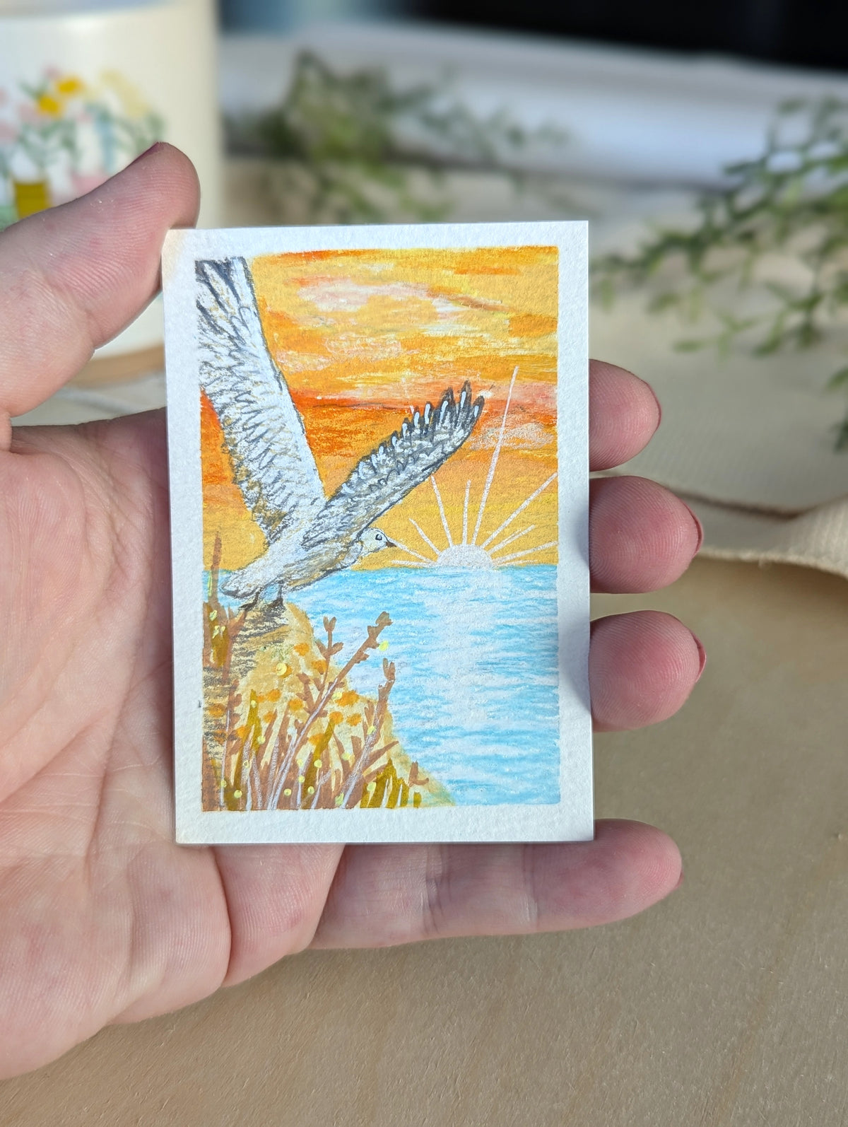 "Wings of the Morning" (Psalms 139: 9-10) Individual Art Trading Card