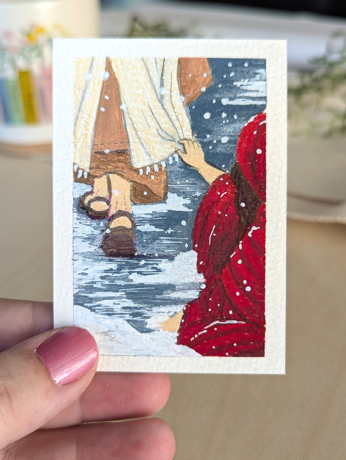 "White As Snow" (Isaiah 1:18) Individual Art Trading Card