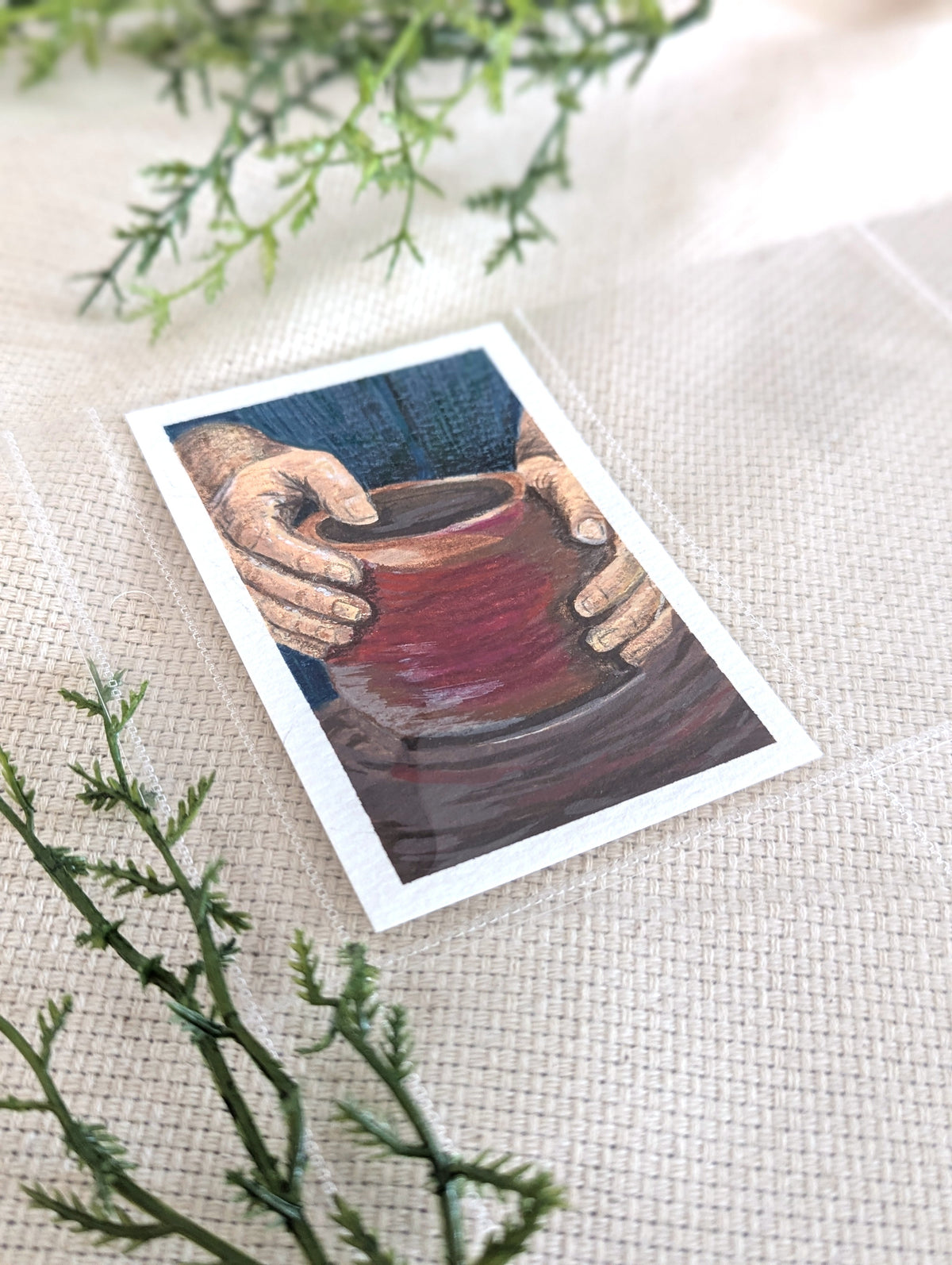 "In His Hands" (Jeremiah 18:6) Individual Art Trading Card
