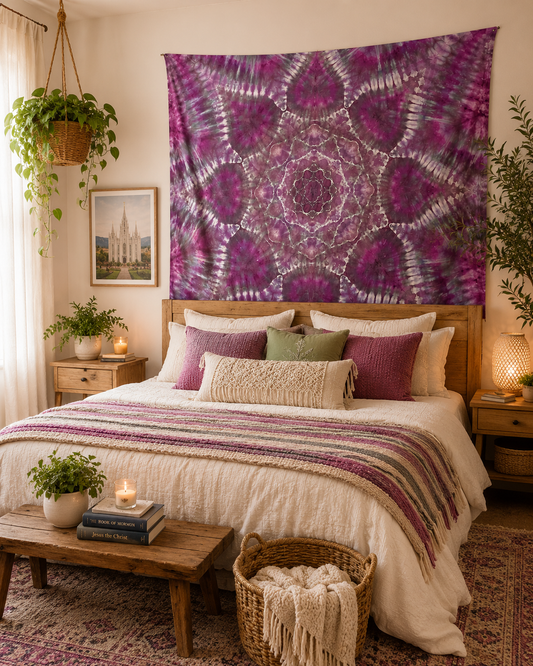 Amethyst Radiance Mandala Tapestry