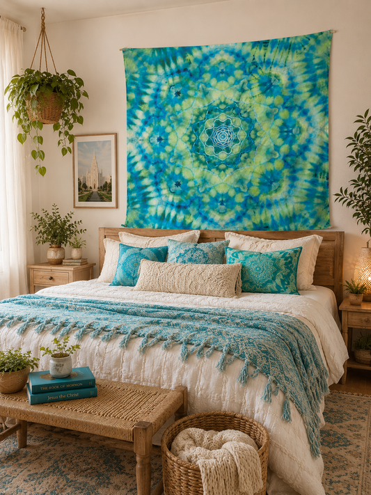 Ocean Bloom Mandala Tapestry