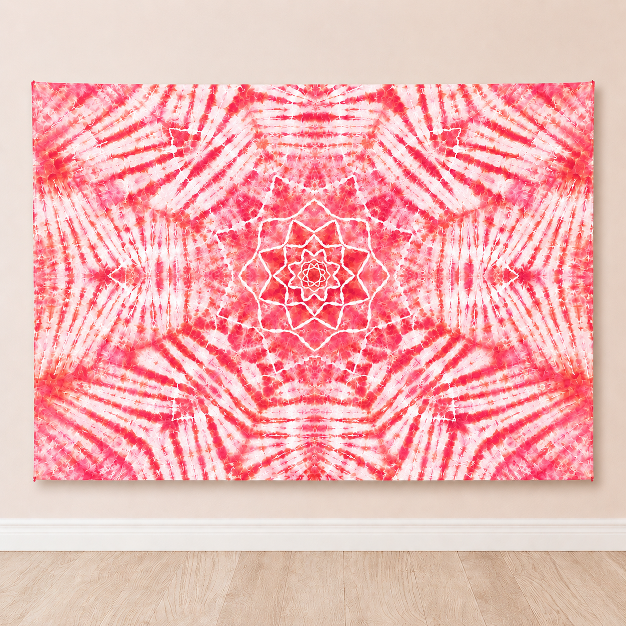 Coral Prism Mandala Tapestry
