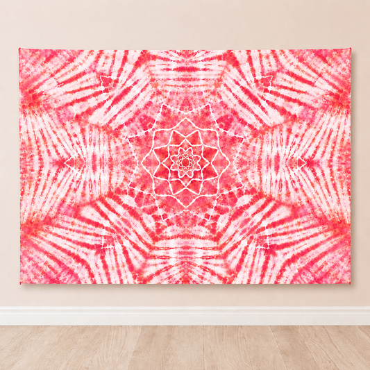 Coral Prism Mandala Tapestry