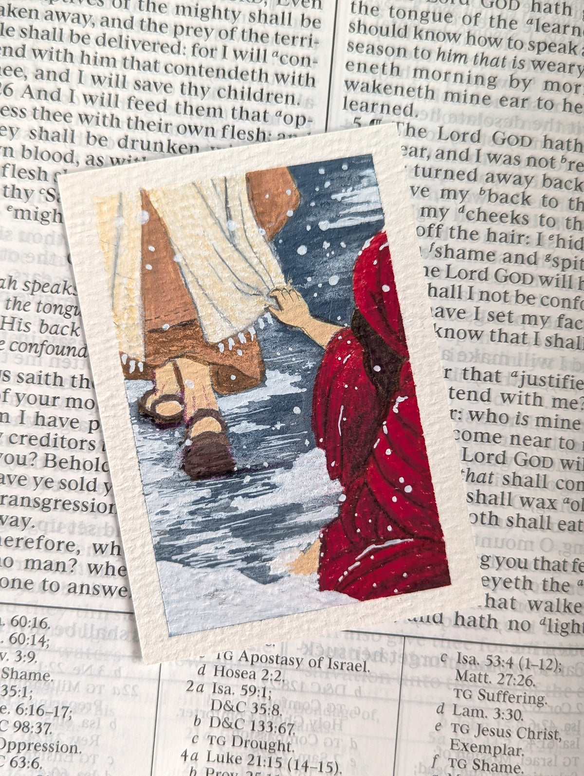 "White As Snow" (Isaiah 1:18) Individual Art Trading Card