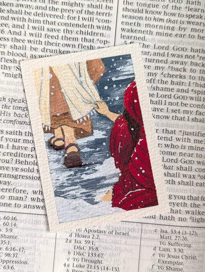"White As Snow" (Isaiah 1:18) Individual Art Trading Card