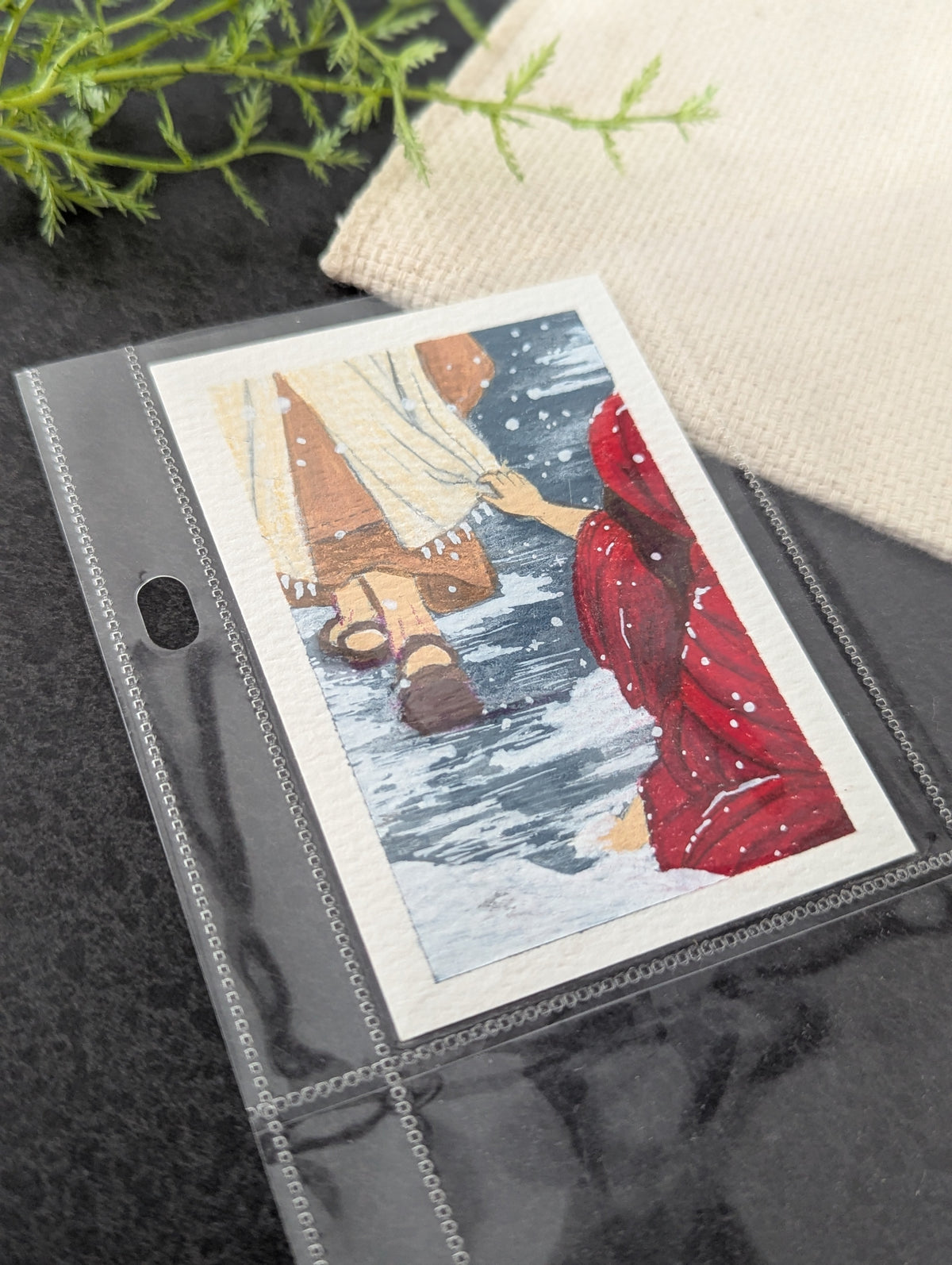 "White As Snow" (Isaiah 1:18) Individual Art Trading Card