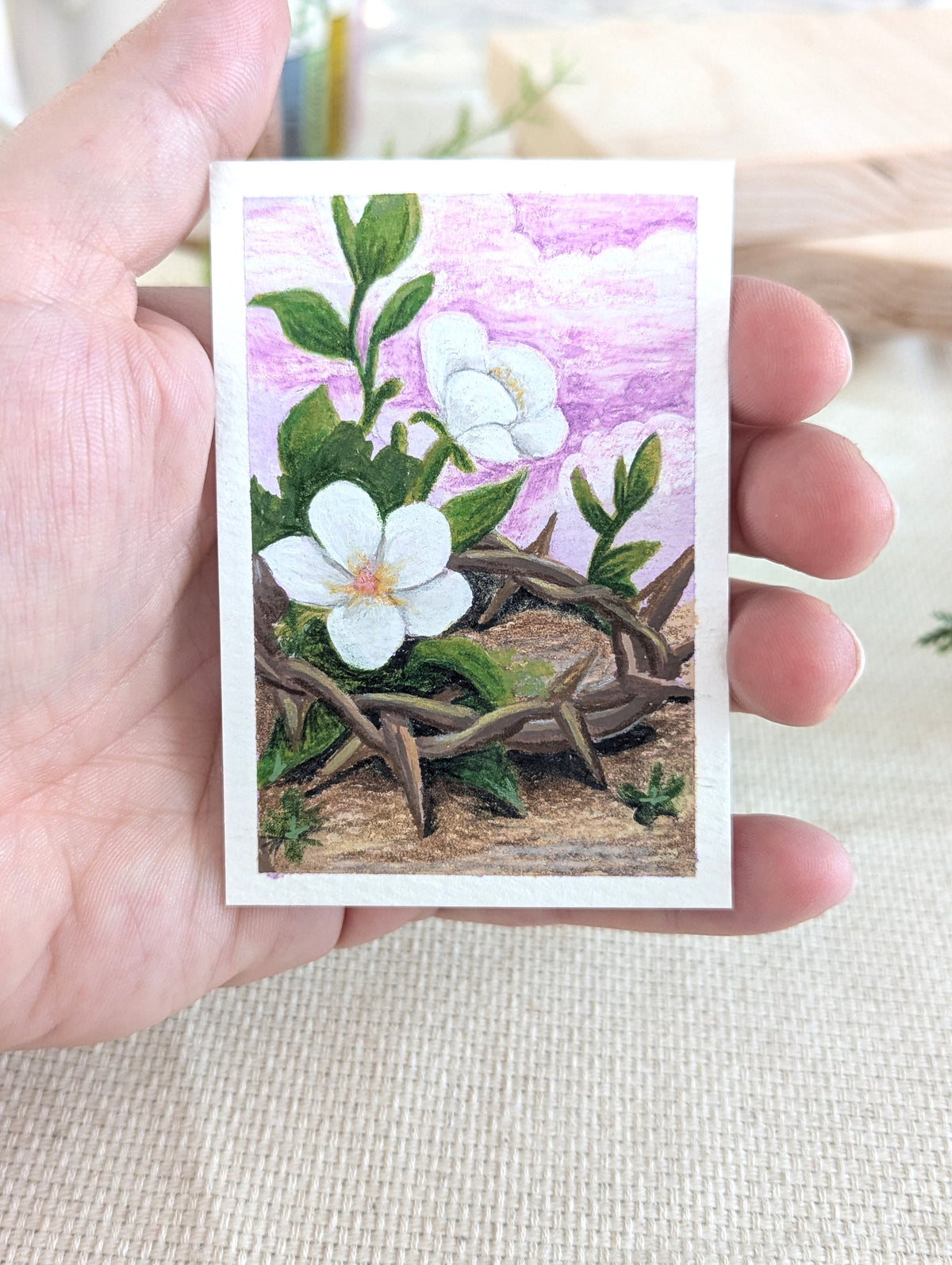 "With His Stripes" (Isaiah 53:5) Individual Art Trading Card