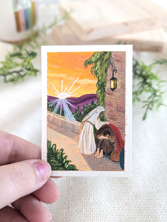 "Thy Light Shall Break" (Isaiah 58:7-8) Individual Art Trading Card