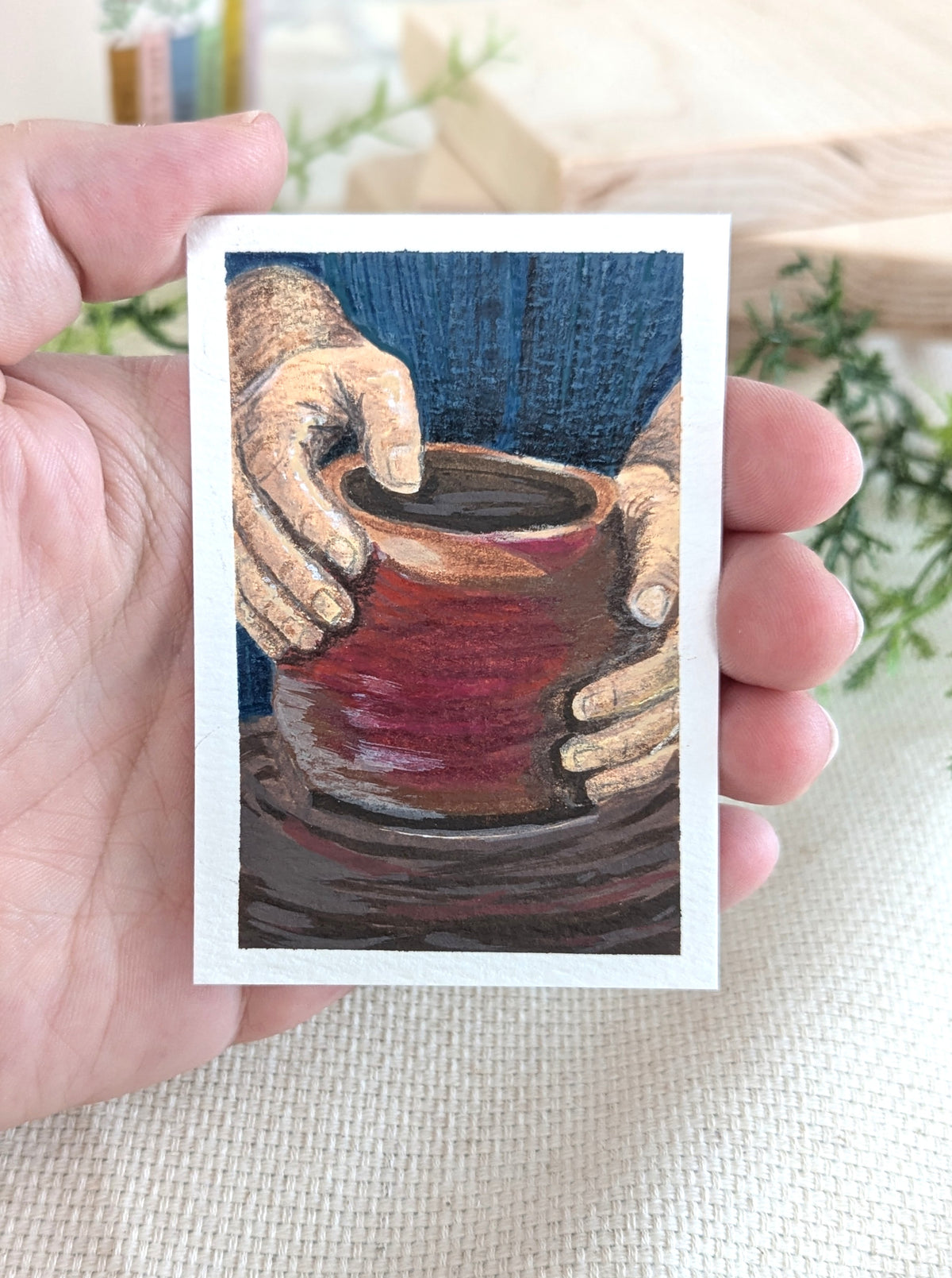 "In His Hands" (Jeremiah 18:6) Individual Art Trading Card