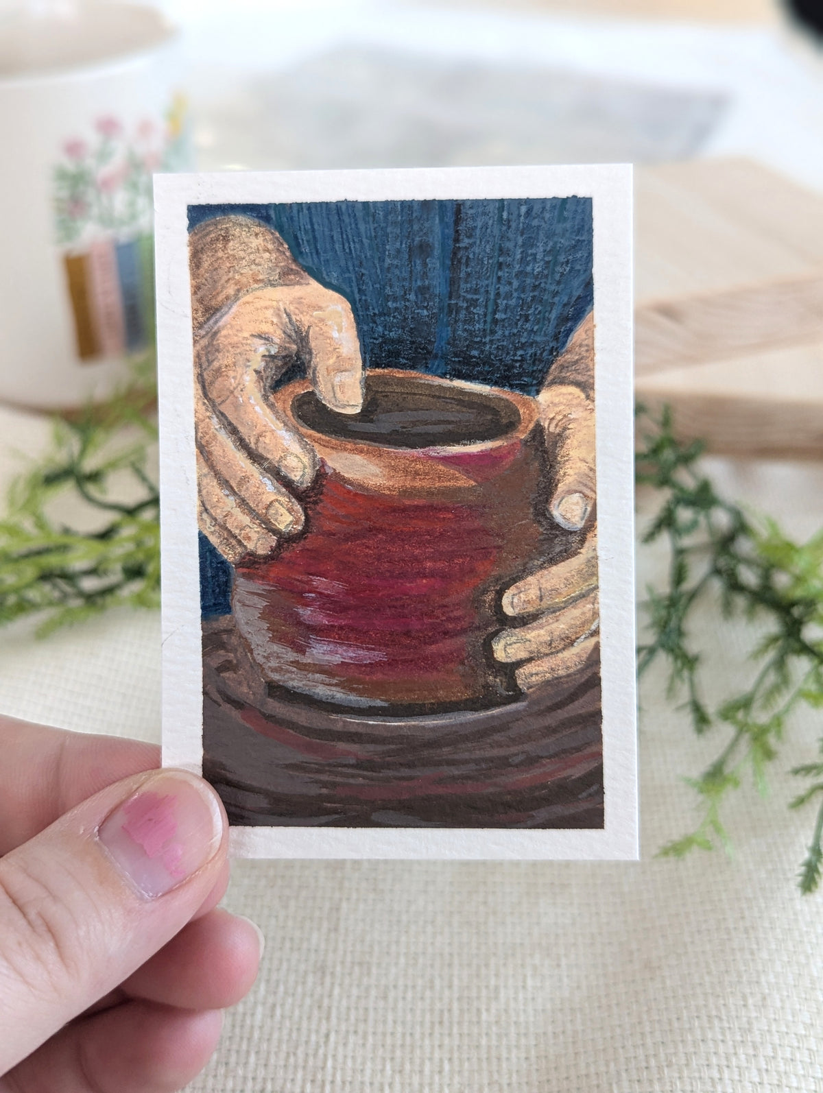 "In His Hands" (Jeremiah 18:6) Individual Art Trading Card